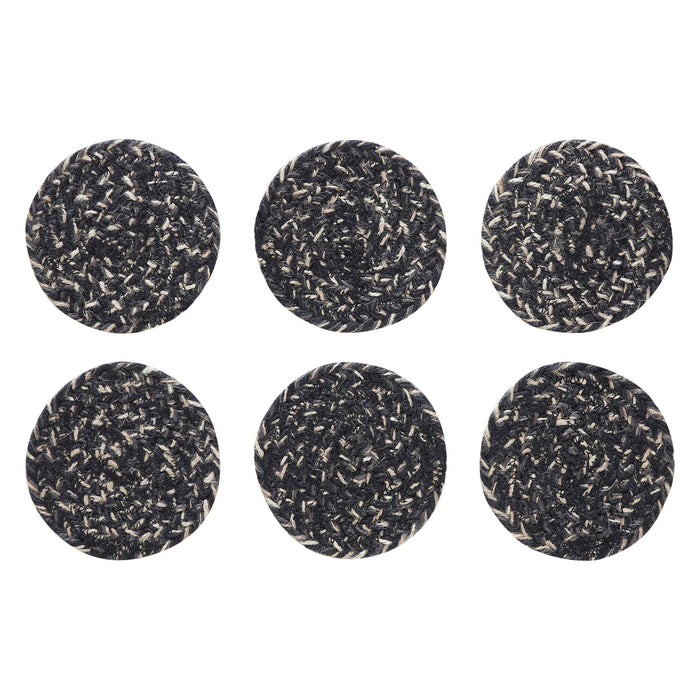 Sawyer Mill Black Braided Coaster - Set of 6 - Primitive Star Quilt Shop