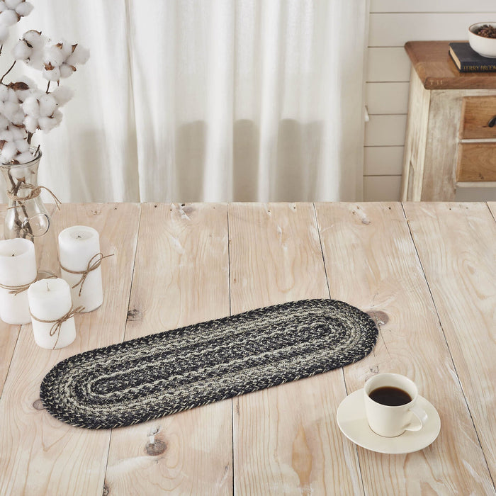 Sawyer Mill Black Braided Runner 8x24" - Primitive Star Quilt Shop