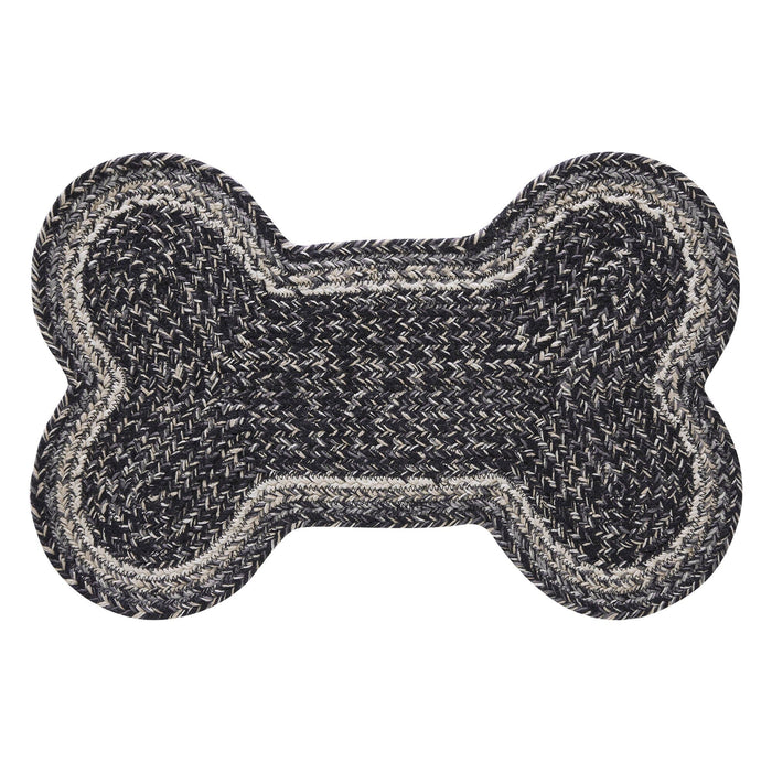 Sawyer Mill Black Indoor/Outdoor Medium Bone Braided Rug 15x23" - Primitive Star Quilt Shop