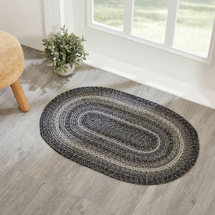 Sawyer Mill Black Oval Braided Rug 24x36" - Primitive Star Quilt Shop