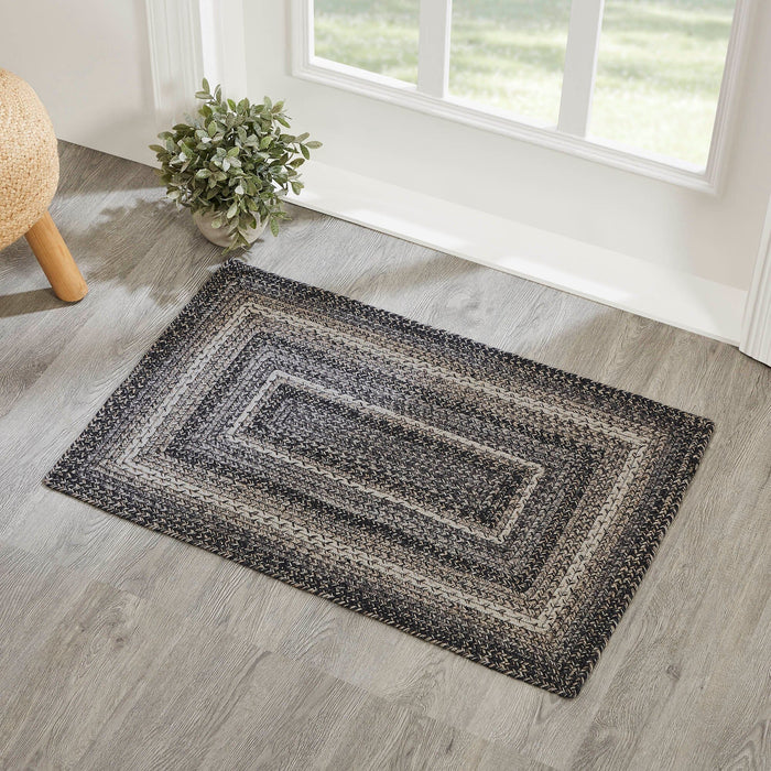 Sawyer Mill Black Rectangle Braided Rug 24x36" - Primitive Star Quilt Shop