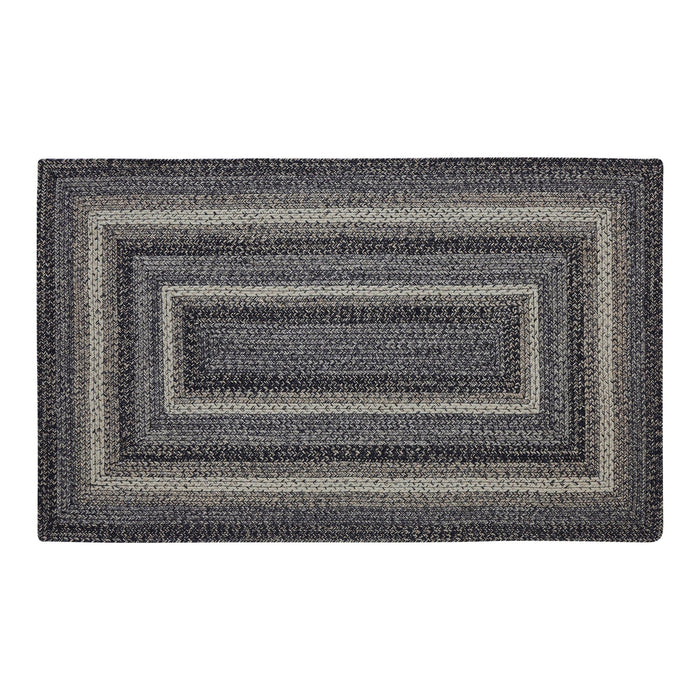 Sawyer Mill Black Rectangle Braided Rug 36x60" - with Pad - Primitive Star Quilt Shop