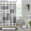 Sawyer Mill Black Stenciled Patchwork Shower Curtain - Primitive Star Quilt Shop