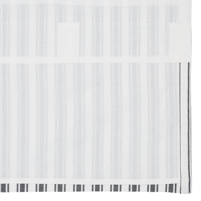 Sawyer Mill Black Ticking Stripe Lined Valance 72" - Primitive Star Quilt Shop