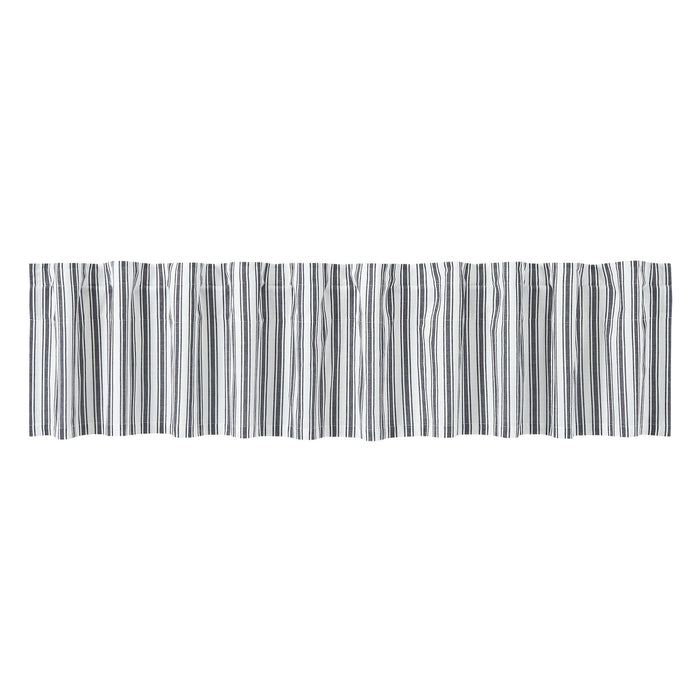 Sawyer Mill Black Ticking Stripe Lined Valance 90" - Primitive Star Quilt Shop