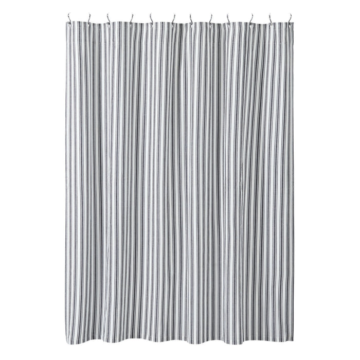 Sawyer Mill Black Ticking Stripe Shower Curtain - Primitive Star Quilt Shop