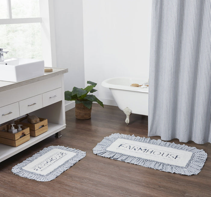 Sawyer Mill Blue Farmhouse Bathmat 27x48" - Primitive Star Quilt Shop