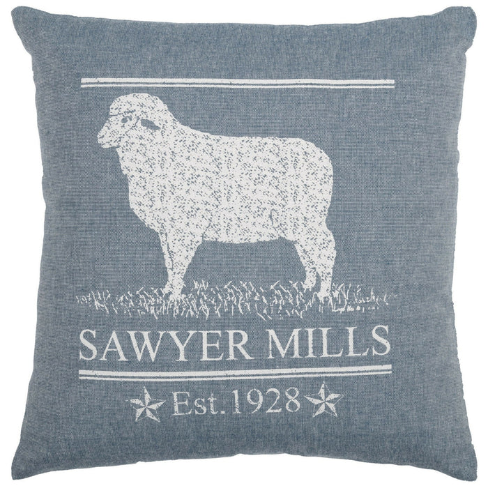 Sawyer Mill Blue Lamb Pillow 18" Filled - Primitive Star Quilt Shop