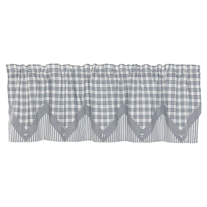 Sawyer Mill Blue Layered Lined Valance 72" - Primitive Star Quilt Shop