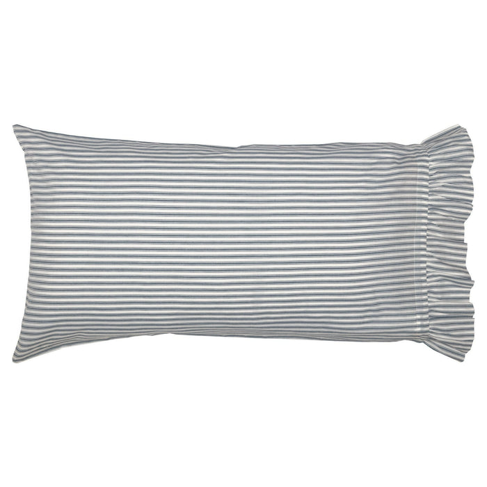 Sawyer Mill Blue Ticking Stripe King Pillow Case - Set of 2 - Primitive Star Quilt Shop