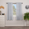 Sawyer Mill Blue Ticking Stripe Lined Short Panel Curtains 63" - Primitive Star Quilt Shop