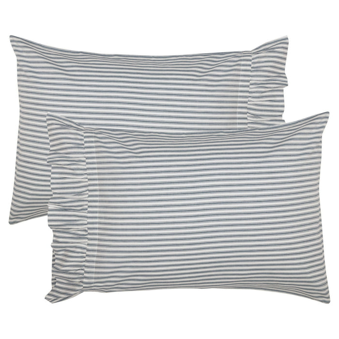 Sawyer Mill Blue Ticking Stripe Standard Pillow Case - Set of 2 - Primitive Star Quilt Shop