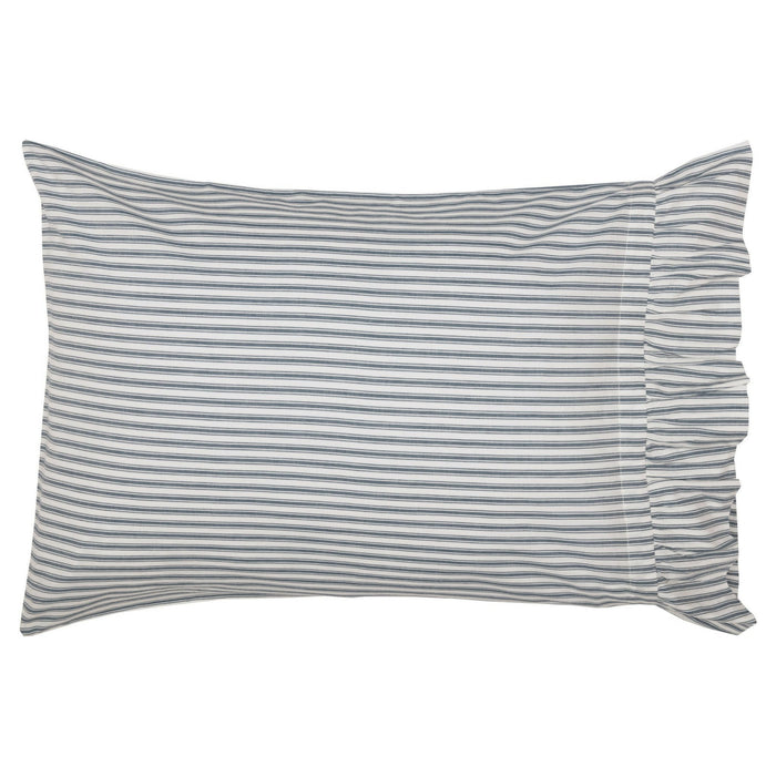 Sawyer Mill Blue Ticking Stripe Standard Pillow Case - Set of 2 - Primitive Star Quilt Shop