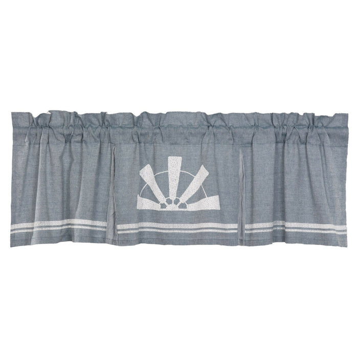 Sawyer Mill Blue Windmill Lined Valance 72" - Primitive Star Quilt Shop