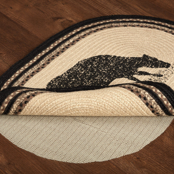 Sawyer Mill Charcoal Cow Oval Braided Rug 20x30" - Primitive Star Quilt Shop