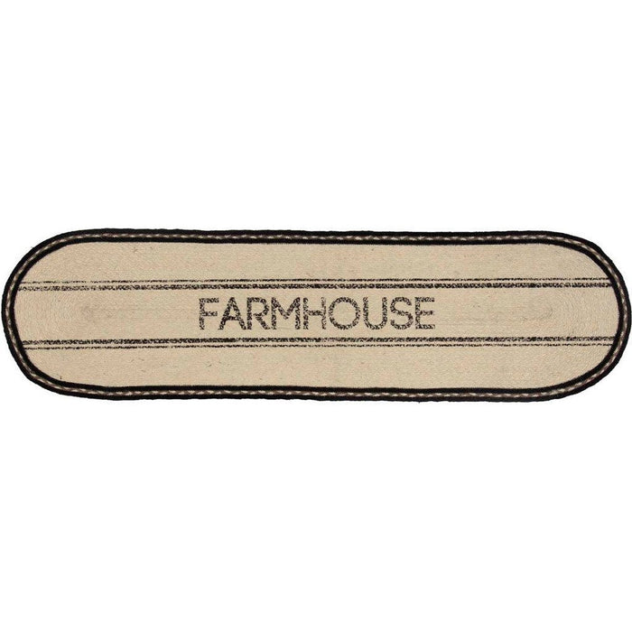Sawyer Mill Charcoal Farmhouse Braided Runner 13x36" - Primitive Star Quilt Shop
