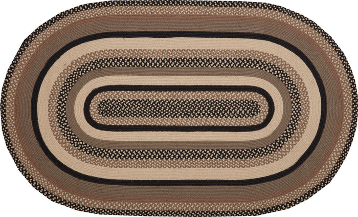 Sawyer Mill Charcoal Oval Braided Rug 36x60" - Primitive Star Quilt Shop