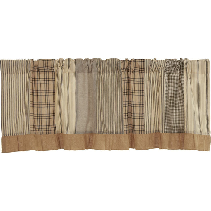 Sawyer Mill Charcoal Patchwork Lined Valance 60" - Primitive Star Quilt Shop