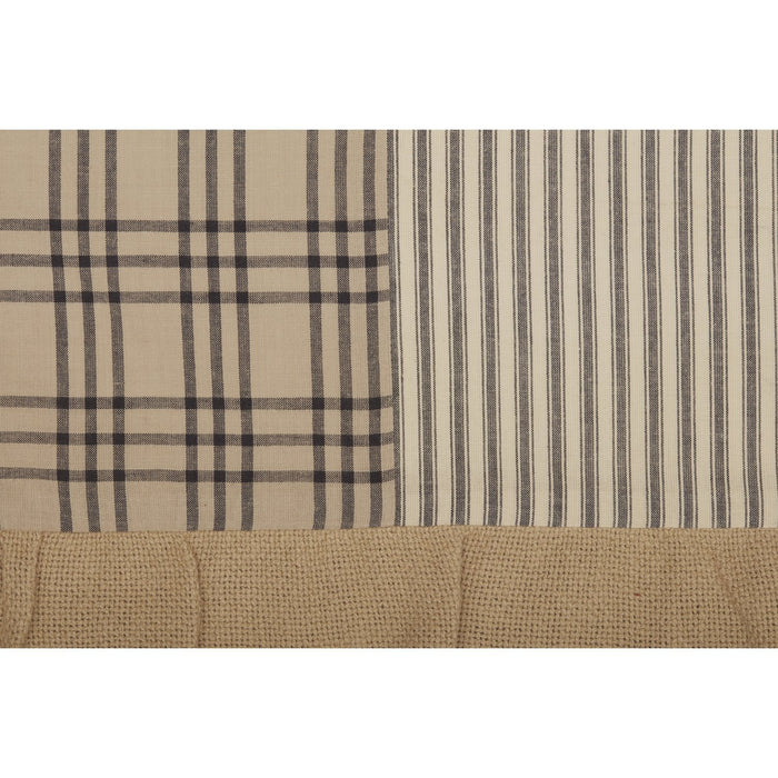 Sawyer Mill Charcoal Patchwork Lined Valance 60" - Primitive Star Quilt Shop