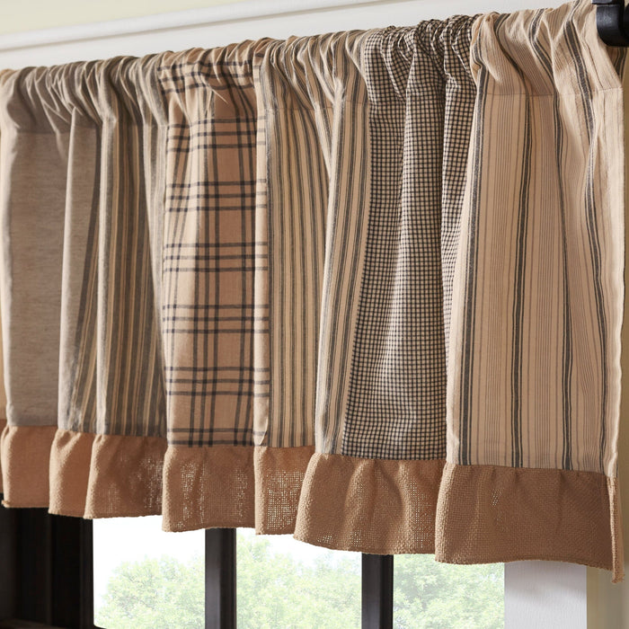 Sawyer Mill Charcoal Patchwork Lined Valance 72" - Primitive Star Quilt Shop