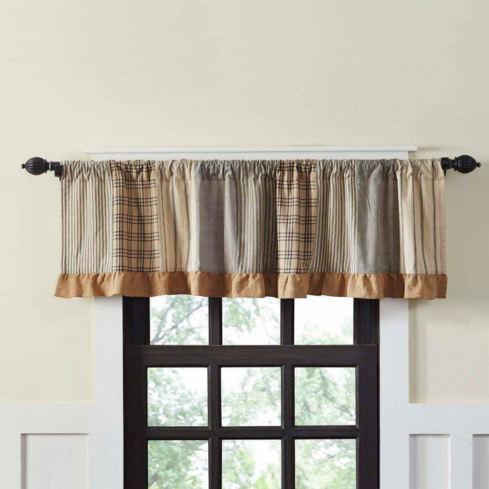 Sawyer Mill Charcoal Patchwork Lined Valance 72" - Primitive Star Quilt Shop