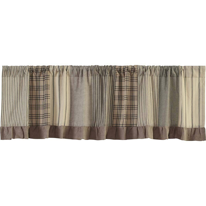 Sawyer Mill Charcoal Patchwork Lined Valance 72" - Primitive Star Quilt Shop