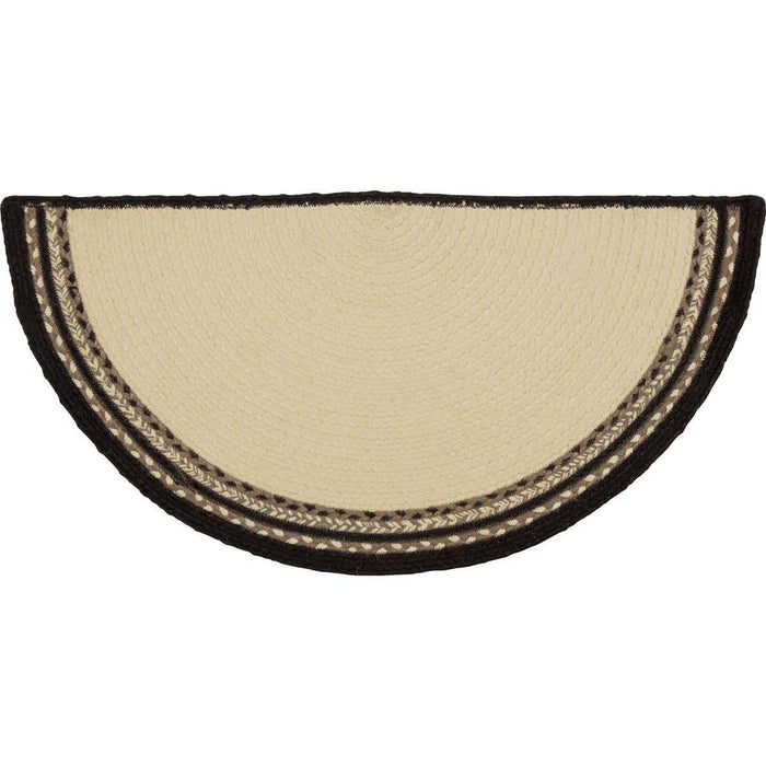 Sawyer Mill Charcoal Pig Half Circle Braided Rug 16.5x33" - Primitive Star Quilt Shop