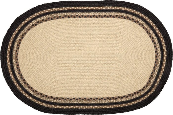 Sawyer Mill Charcoal Pig Oval Braided Rug 20x30" - Primitive Star Quilt Shop