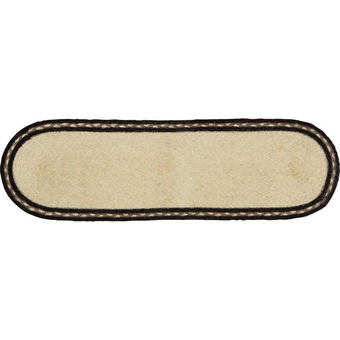 Sawyer Mill Charcoal Pig Oval Braided Stair Tread Latex Backed 8.5x27" - Primitive Star Quilt Shop