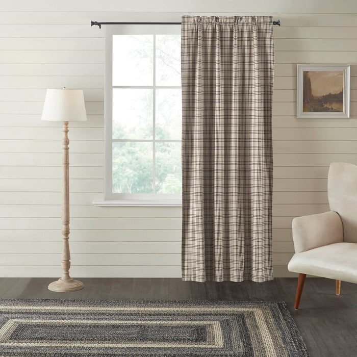 Sawyer Mill Charcoal Plaid Blackout Single Panel Curtain 84" - Primitive Star Quilt Shop