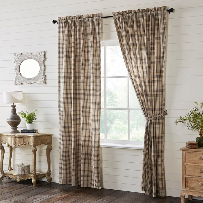Sawyer Mill Charcoal Plaid Lined Panel Curtains 96" - Primitive Star Quilt Shop