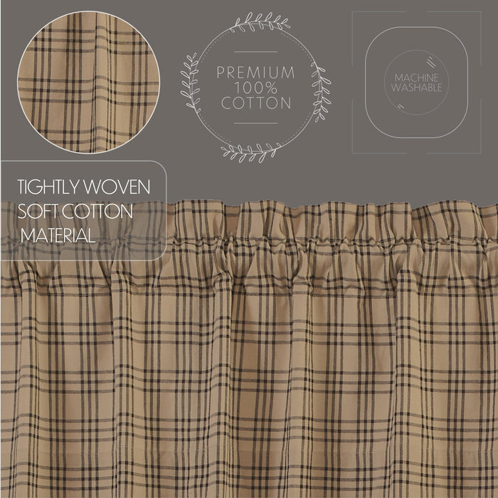Sawyer Mill Charcoal Plaid Lined Panel Curtains 96" - Primitive Star Quilt Shop