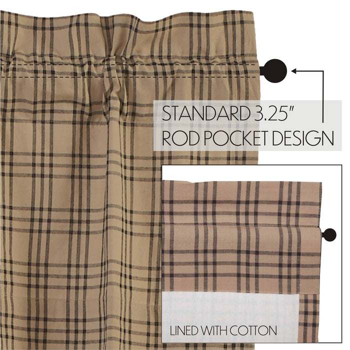 Sawyer Mill Charcoal Plaid Lined Panel Curtains 96" - Primitive Star Quilt Shop