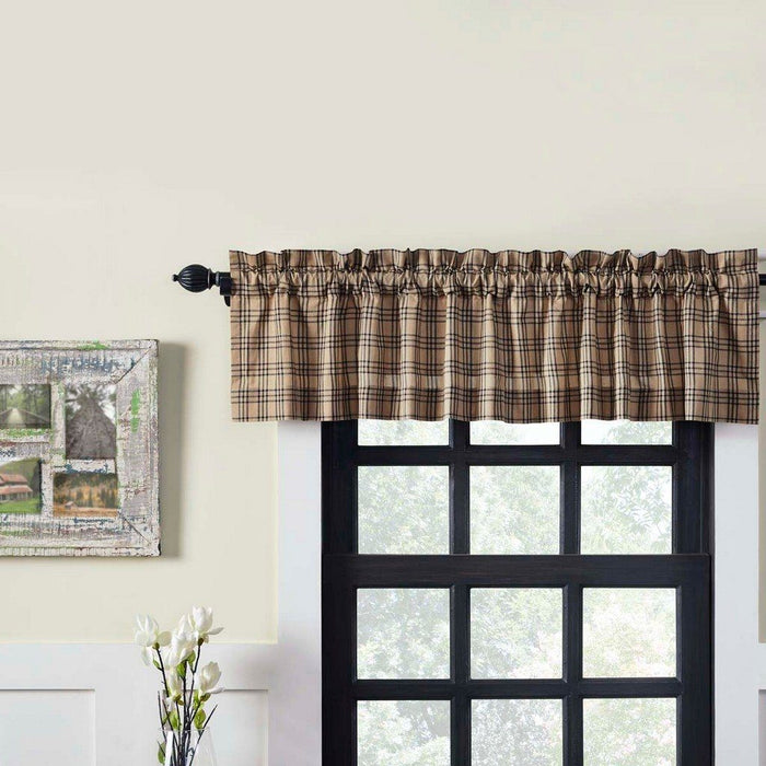 Sawyer Mill Charcoal Plaid Lined Valance 90" - Primitive Star Quilt Shop