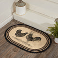Sawyer Mill Charcoal Poultry Oval Braided Rug 20x30" - Primitive Star Quilt Shop