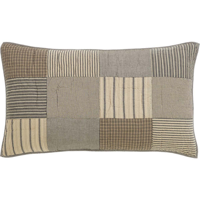 Sawyer Mill Charcoal Quilted King Sham 21x37" - Primitive Star Quilt Shop