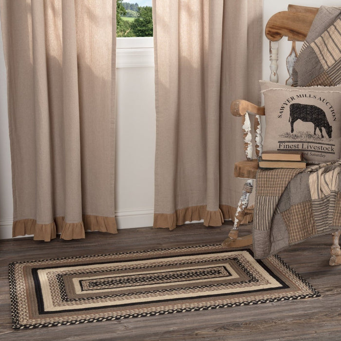 Sawyer Mill Charcoal Rectangle Braided Rug 27x48" - Primitive Star Quilt Shop