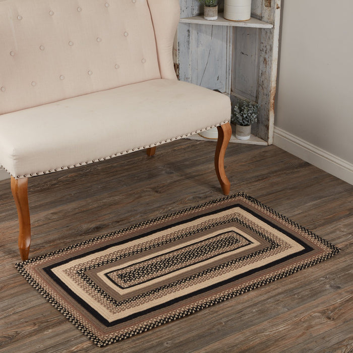 Sawyer Mill Charcoal Rectangle Braided Rug 27x48" - Primitive Star Quilt Shop