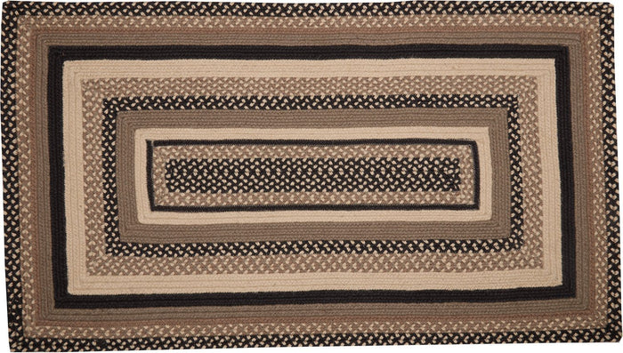 Sawyer Mill Charcoal Rectangle Braided Rug 27x48" - Primitive Star Quilt Shop