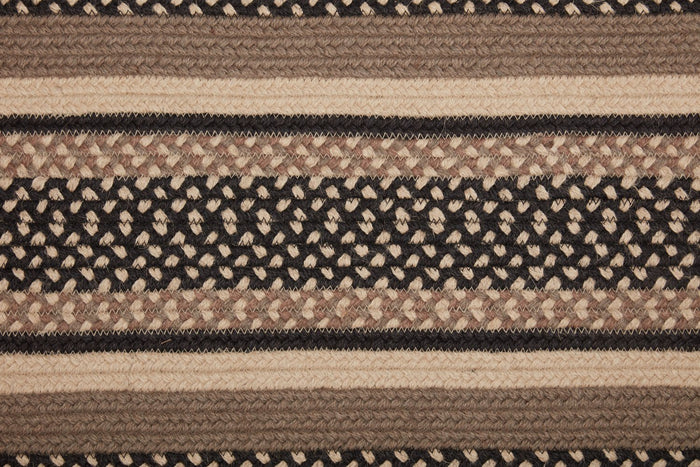 Sawyer Mill Charcoal Rectangle Braided Rug 27x48" - Primitive Star Quilt Shop