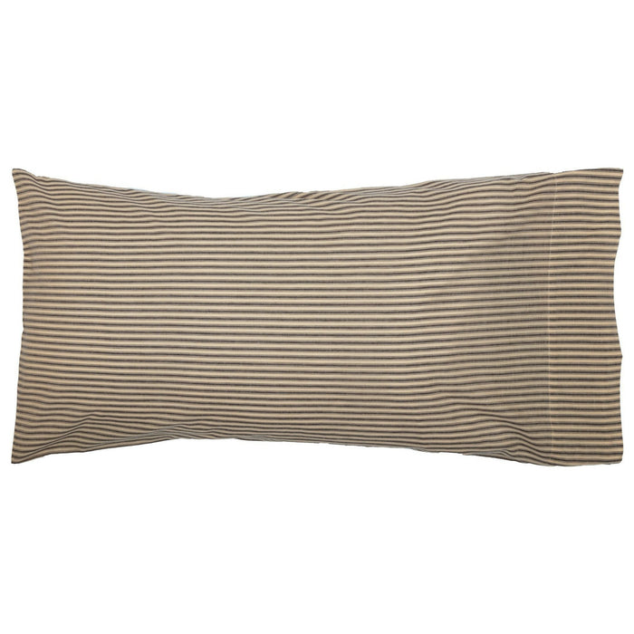 Sawyer Mill Charcoal Ticking Stripe King Pillow Case - Set of 2 - Primitive Star Quilt Shop