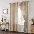 Sawyer Mill Charcoal Ticking Stripe Lined Panel Curtains 96" - Primitive Star Quilt Shop