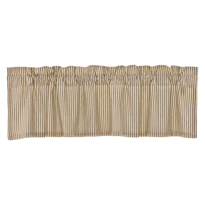 Sawyer Mill Charcoal Ticking Stripe Lined Valance 60" - Primitive Star Quilt Shop