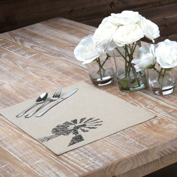 Sawyer Mill Charcoal Windmill Placemat - Set of 6 - Primitive Star Quilt Shop