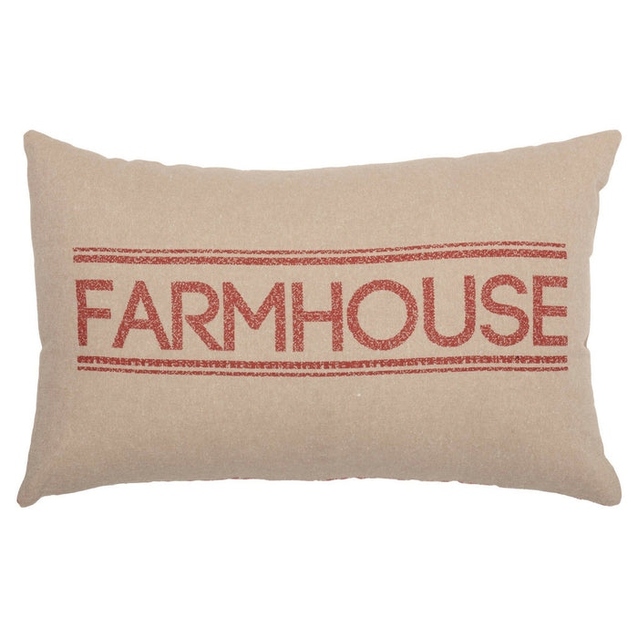 Sawyer Mill Red Farmhouse Pillow 14x22" Filled - Primitive Star Quilt Shop