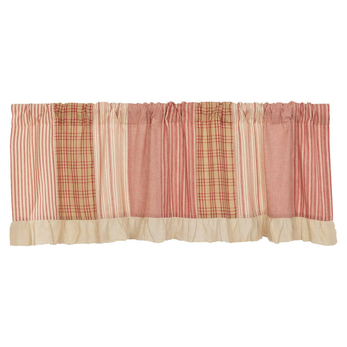 Sawyer Mill Red Patchwork Lined Valance 60" - Primitive Star Quilt Shop
