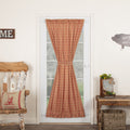 Sawyer Mill Red Plaid Lined Door Panel Curtain 72" Default - Primitive Star Quilt Shop