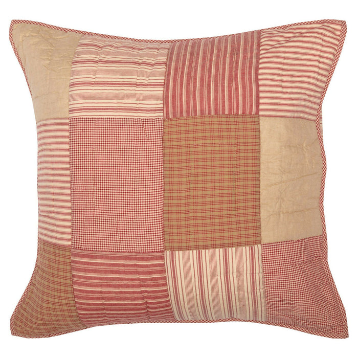 Sawyer Mill Red Quilted Euro Sham 26x26" - Primitive Star Quilt Shop