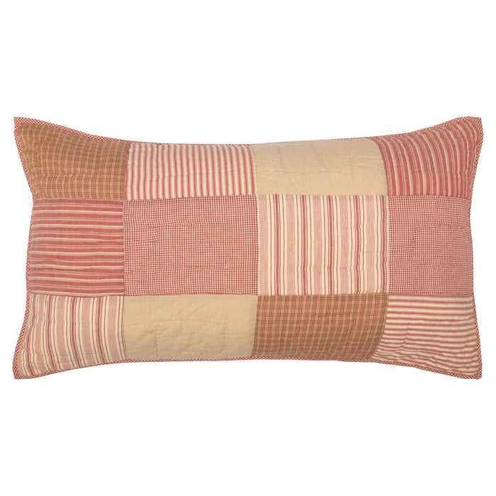 Sawyer Mill Red Quilted King Sham 21x37" - Primitive Star Quilt Shop