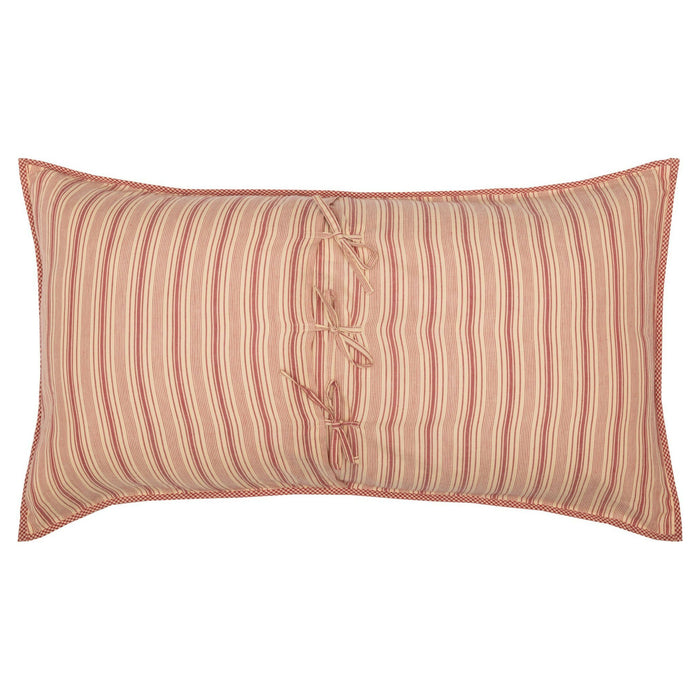 Sawyer Mill Red Quilted King Sham 21x37" - Primitive Star Quilt Shop